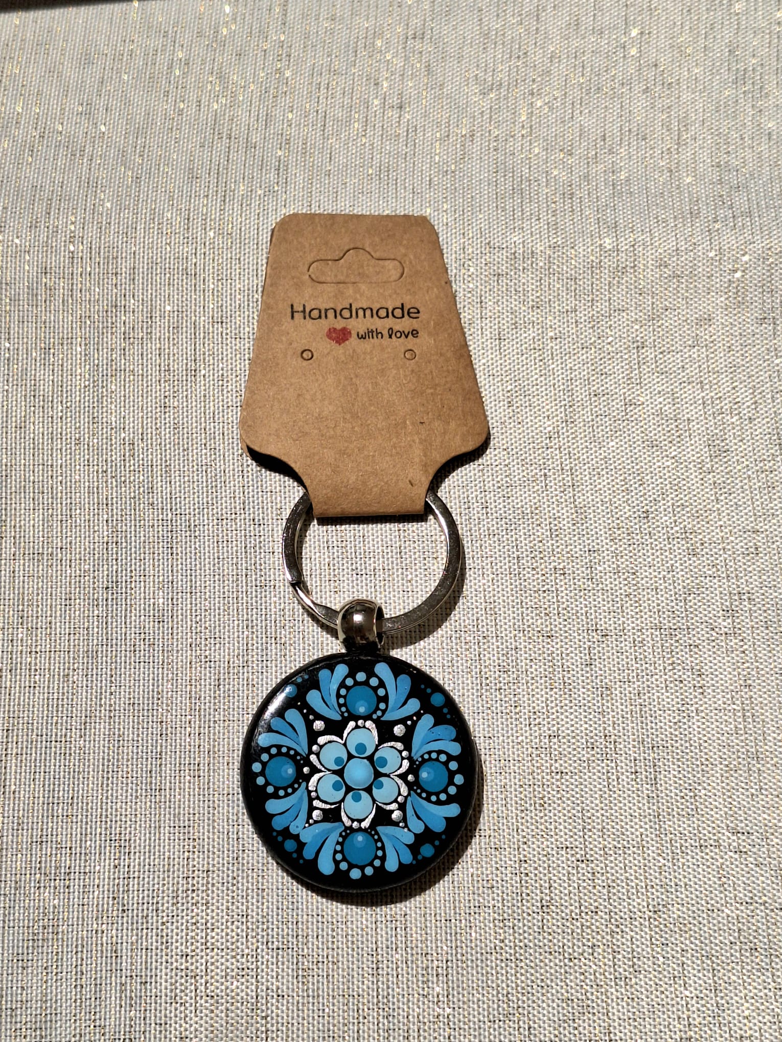 Portachiavi Turchese Floreale